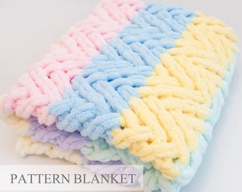 Loop yarn blanket pattern pdf, Herringbone Throw Blanket Pattern, Alize Puffy Blanket Pattern, Finger knit blanket pattern, Fir Tree Pattern