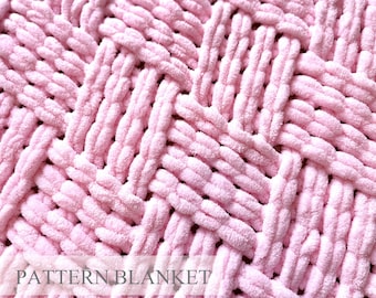 Loop Yarn Blanket Pattern: Finger Knitting, Four Weaves (PDF Pattern)