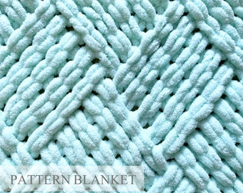 Loop yarn pattern, Criss-Cross, Blanket knitting pattern, Alize Puffy Pattern, Finger knit blanket pattern, Five weave blanket pattern