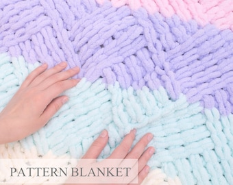 Loop Yarn Blanket Pattern: Finger Knitting (PDF Pattern)