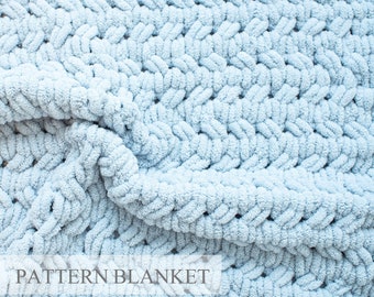 Modello per coperta in filato ad anello: maglia con le dita (modello PDF)