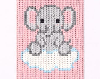 Finger Knitting Pattern: Chunky Elephant Baby Blanket (PDF Download)