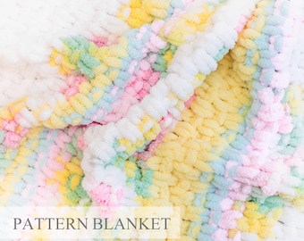 Loop Yarn Blanket Pattern: Beginner Finger Knitting (PDF Pattern)