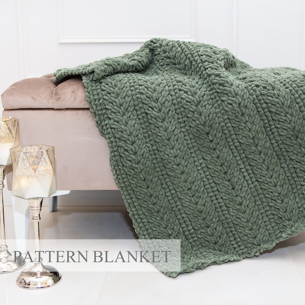 Alize Puffy Fine Blanket Pattern, Finger knit blanket pattern, Loop yarn blanket pattern,Blanket knitting pattern, Spikelet fine pattern