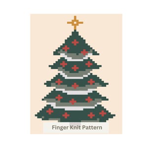 Weihnachts-Fingerstrickmuster für eine dicke Weihnachtsdecke: Anleitung (PDF)