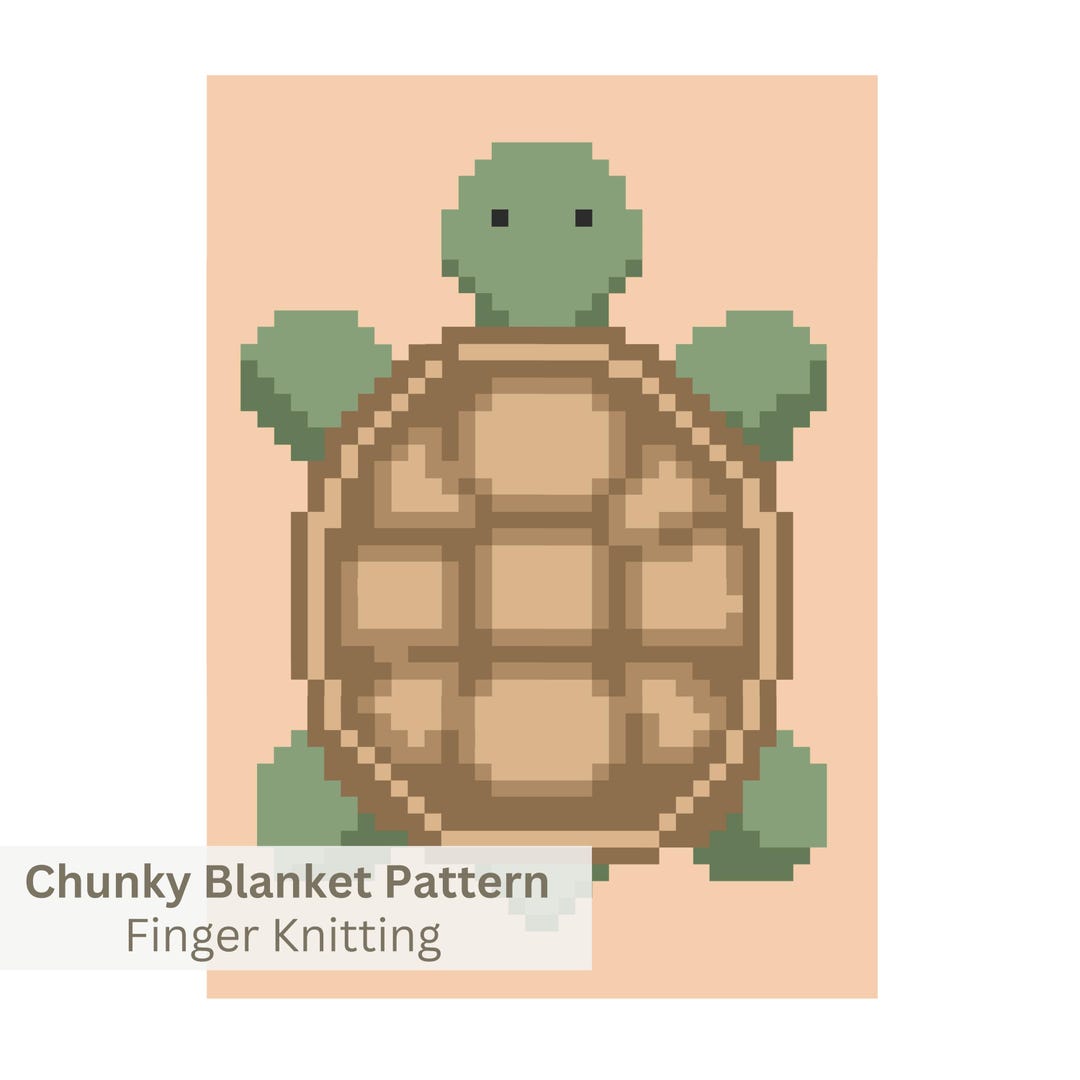 Turtle Chunky Blanket Pattern: Finger Knitting Tutorial (PDF Pattern ...
