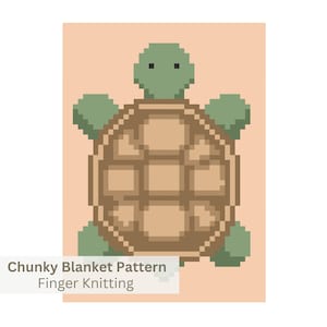 Turtle Chunky Blanket Pattern: Finger Knitting Tutorial (PDF Pattern)