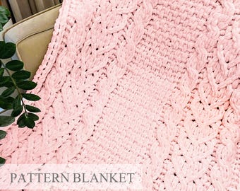 Modello per coperta in filato ad anello: maglia con le dita (modello PDF)