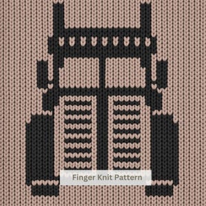 Truck Car Chunky Blanket Pattern: Finger Knitting DIY Tutorial (PDF)
