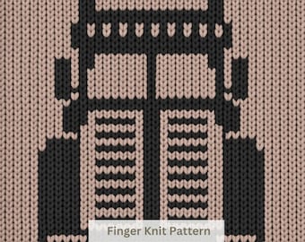 LKW Auto grobstrick Decke Muster: Finger Stricken DIY Anleitung (PDF)