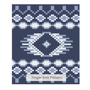 Chunky Blanket Knitting Pattern: Aztec Finger Knit DIY (PDF)