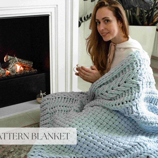 Chunky Knit Blanket - Etsy