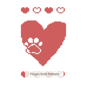 Dog Paw Love Chunky Blanket Pattern : Finger Knitting Tutorial (PDF Pattern) / DIY Template for Home Decor