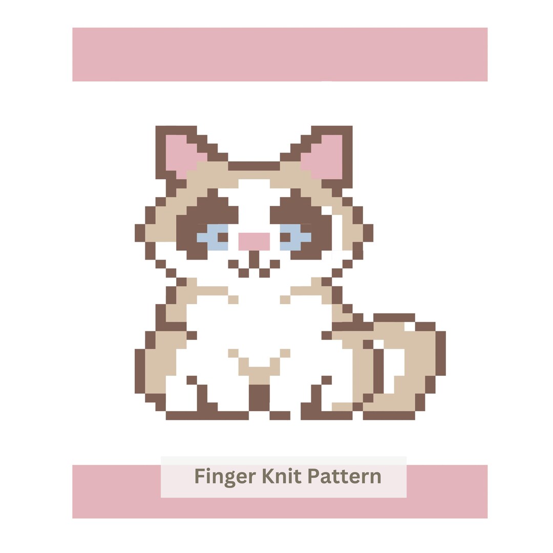 Ragdoll Cat Chunky Blanket Pattern: Finger Knitting Tutorial (PDF ...