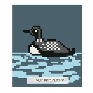 Loon Bird Chunky Blanket Pattern. Finger Knitting : Good Easy DIY Tutorial (PDF)