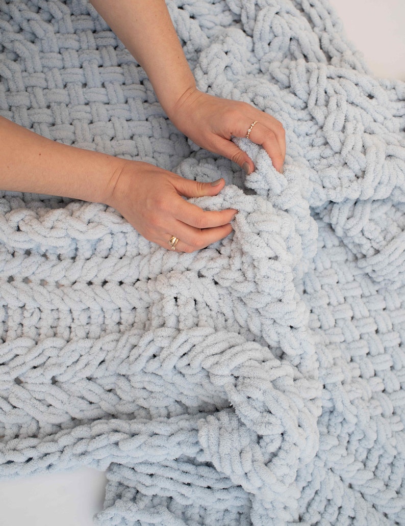 Loop Yarn Blanket Pattern Finger Knit Blanket Pattern Pdf Etsy