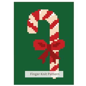 Padrão de Manta Grossa de Natal com Doces: Tutorial de Tricô com os Dedos (Padrão em PDF)