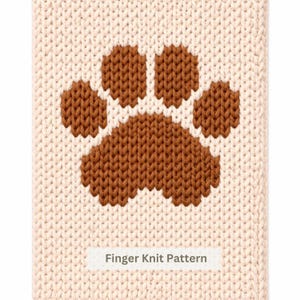 Paw Print Chunky Blanket Knitting Pattern: Finger Knit Tutorial (PDF Pattern)
