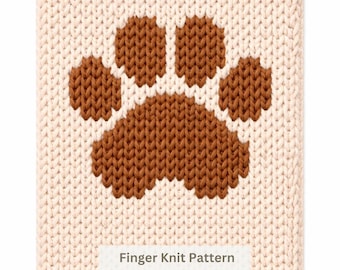 Pfotenabdruck Chunky Blanket Strickmuster: Finger Knit Tutorial (PDF Pattern)