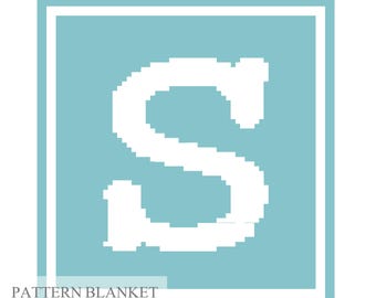 Loop Yarn Blanket Pattern Letter S Initial. Finger Knitting : Good Easy DIY Tutorial (PDF)