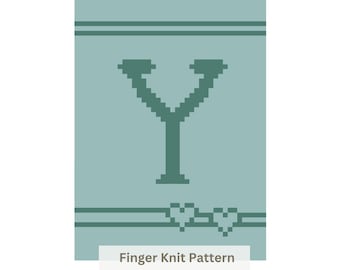 Chunky Blanket Strickmuster: Buchstabe Y Initial, Finger Knit (PDF)