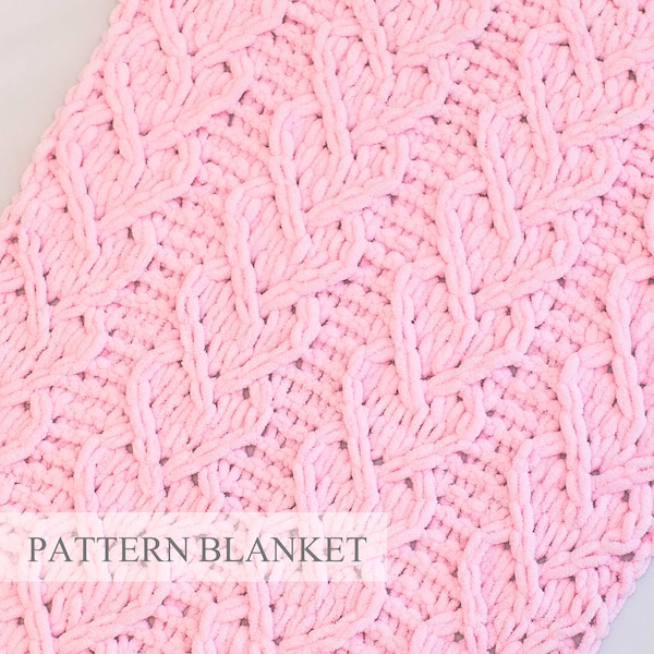 Finger knit blanket pattern pdf, Alize Puffy Blanket Pattern, Cable Hearts Blanket, Loop Yarn Blanket Pattern, Do it yourself, Heart Pattern