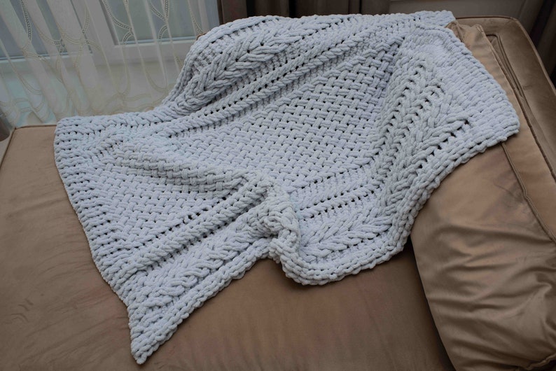 Loop Yarn Blanket Pattern Finger Knit Blanket Pattern Pdf Etsy