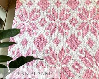 Loop Garndecke Muster Blumen. Finger stricken: Gute einfache DIY-Anleitung (PDF)