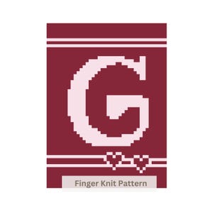 Chunky Blanket Knitting Pattern: Letter G Initial, Finger Knit (PDF)