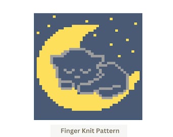 Modello per coperta a maglia grossa per gatti: tutorial di maglia con le dita in PDF. Modello fai da te per la decorazione della casa.