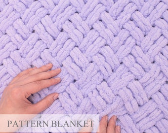 Beginner Patterns, Loop yarn pattern, Criss-Cross, Alize Puffy Pattern,  Finger knit blanket pattern, Doublebraiding Pattern