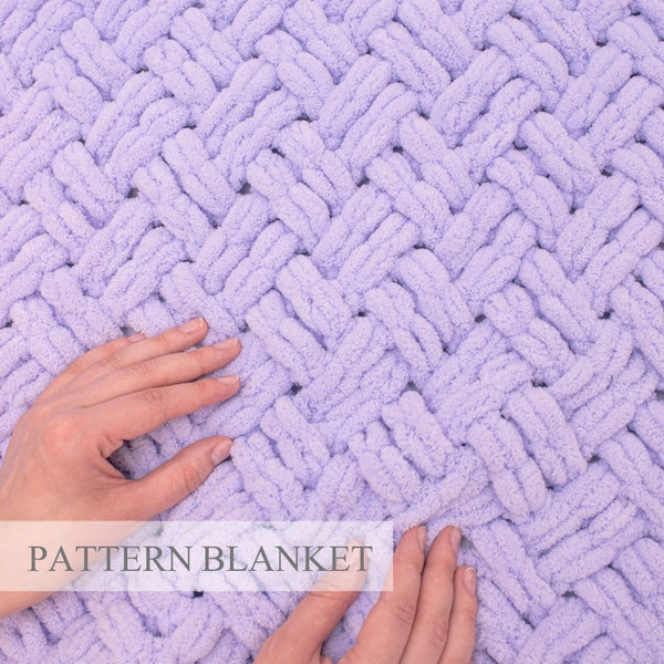 Beginner Patterns, Loop yarn pattern, Criss-Cross, Alize Puffy Pattern,  Finger knit blanket pattern, Doublebraiding Pattern