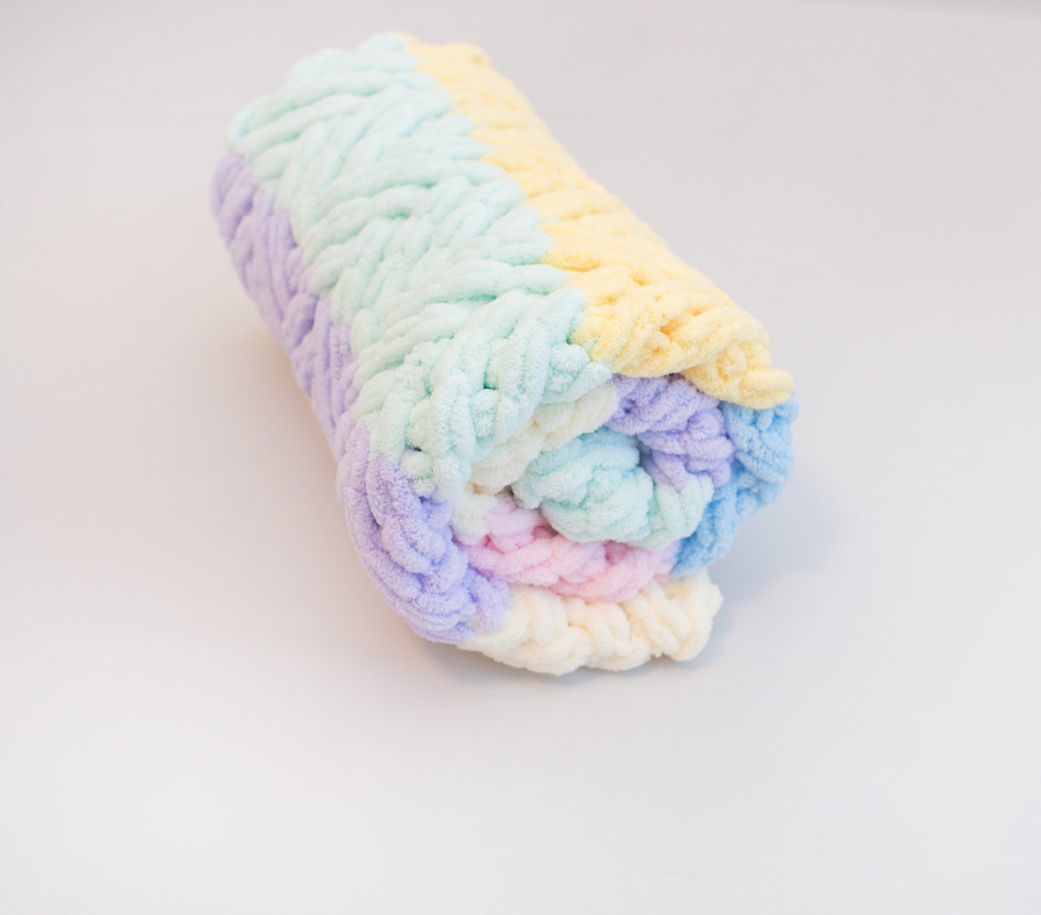 Loop Yarn Blanket Pattern Chunky Knit Blanket Herringbone Etsy