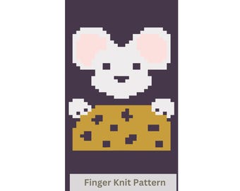 Maus Finger stricken Decke Muster: Chunky Yarn Graph PDF, Baby Kinderzimmer Hirsch Design