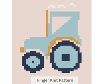 Tractor Chunky Blanket Pattern: Easy Finger Knitting DIY (PDF)