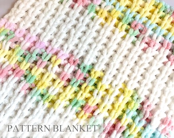 Schema per coperta in filato ad anello: maglia a dita per principianti (schema PDF)