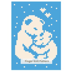 Polar Bears Chunky Blanket Pattern: Finger Knitting Tutorial (PDF Pattern)