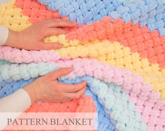 Schema per coperta in filato ad anello: maglia a dita per principianti (download PDF)