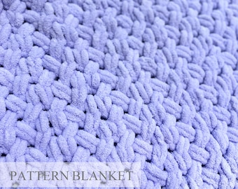Beginner Finger Knit Blanket Pattern: Alize Puffy Loop Yarn (PDF Pattern)
