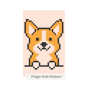 Corgi Dog Chunky Blanket Pattern: Finger Knitting Tutorial (PDF Pattern)