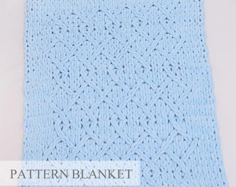 Loop Yarn Blanket Pattern: Finger Knitting Rhomb Design (PDF)
