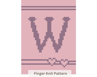 Schema per realizzare una coperta spessa a maglia: lettera iniziale W, lavorata a maglia con le dita (PDF)