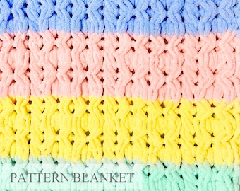 Modello per coperta in filato ad anello: maglia con le dita (modello PDF)