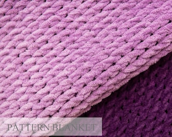 Loop Yarn Blanket Pattern: Beginner Finger Knitting (PDF Download)