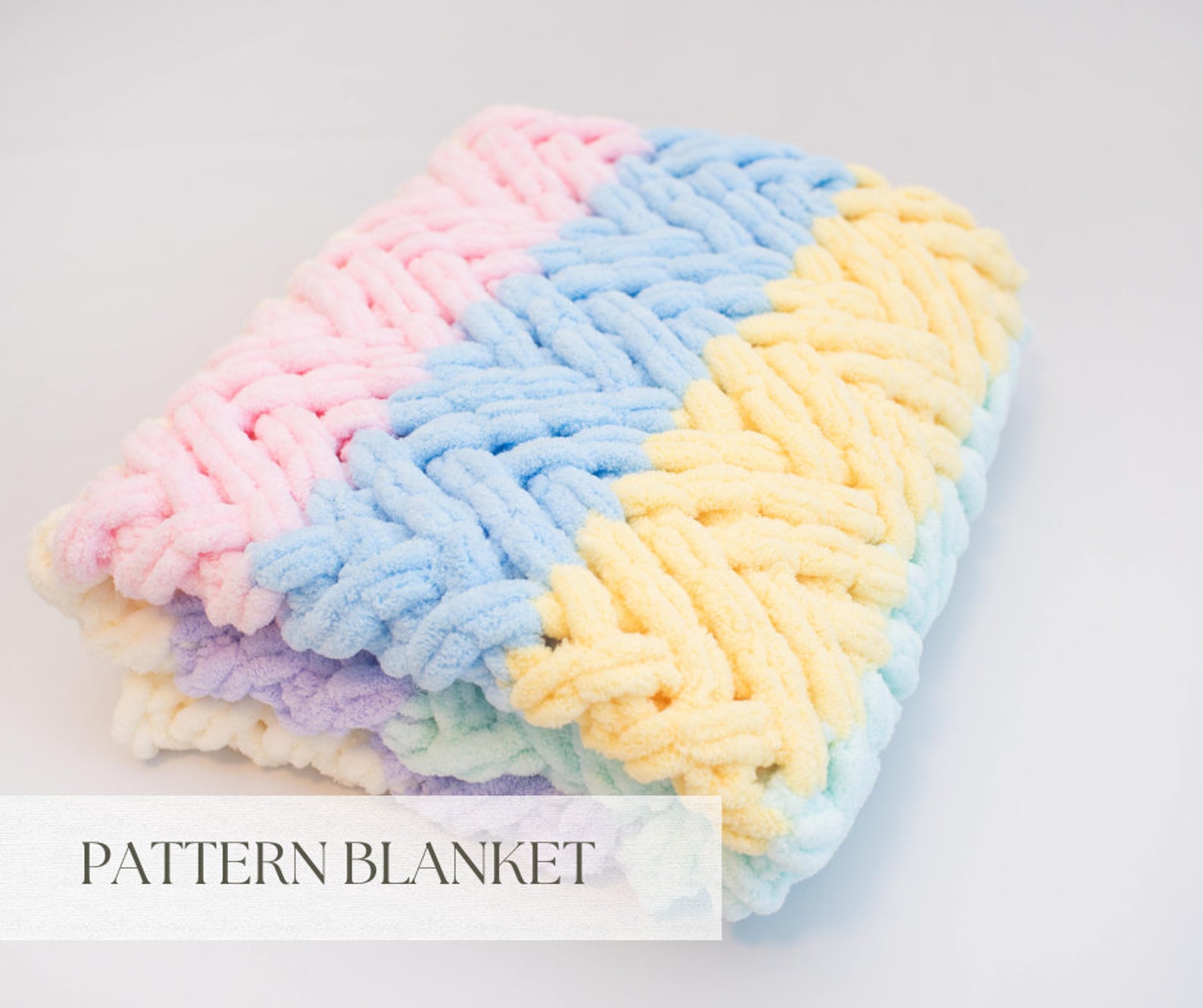 Loop Yarn Blanket Pattern Chunky Knit Blanket Herringbone Etsy