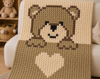 Chunky Baby Blanket Pattern: Easy Finger Knitting Tutorial (PDF Pattern)