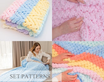 Loop Yarn Blanket Patterns: Finger Knit DIY (PDF Pattern)