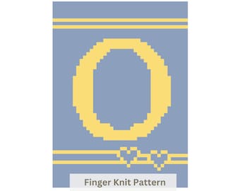 Chunky Knit Blanket Pattern: Letter O Initial, Easy Finger Knitting (PDF)