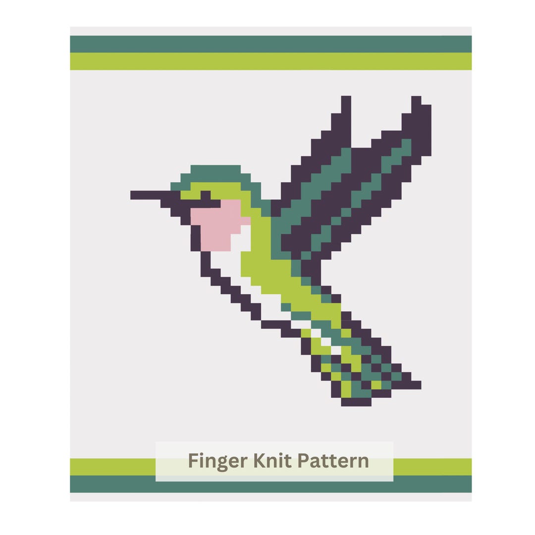 Hummingbird Finger Hummingbird Chunky Blanket Pattern: Finger Knitting Tutorial (PDF ...