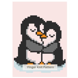 Penguins Chunky Blanket Pattern: Finger Knitting Tutorial (PDF Pattern)